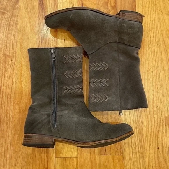Ugg gray leather Caitlyn boots - Picture 1 of 14
